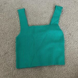 Teal Ribbed Women's Top